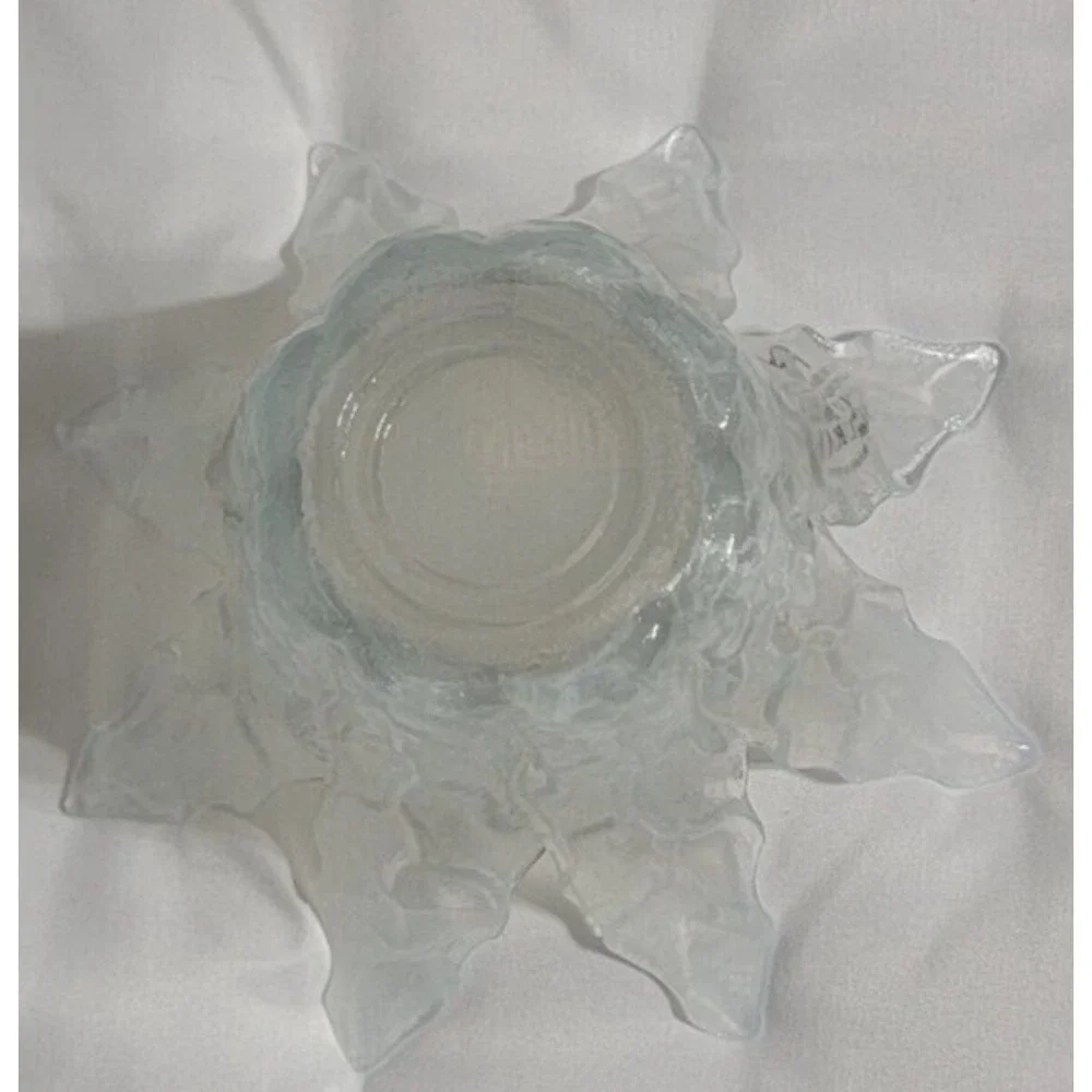 VTG ORIGINAL‎ MURANO HANDBLOWN GLASS FLOWER VASE/BOWL PLANTER WHITE - ITALY